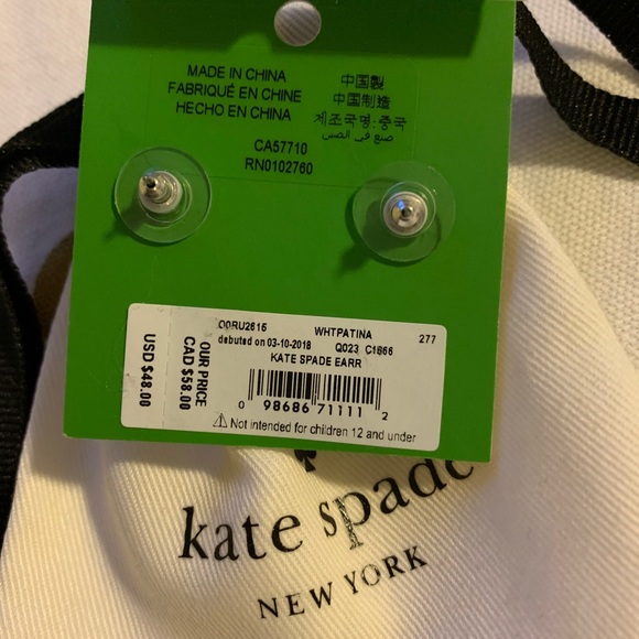 Kate Spade White Patina earrings - Picture 4 of 4